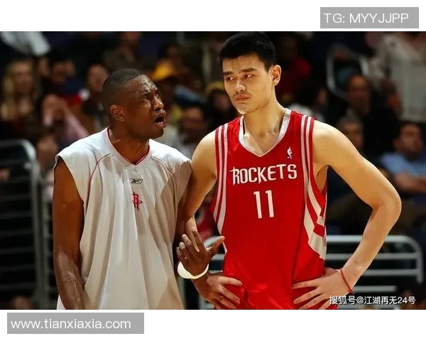 杨明在篮球场上偶遇姚明，两位巨星的友谊与梦想交汇的瞬间